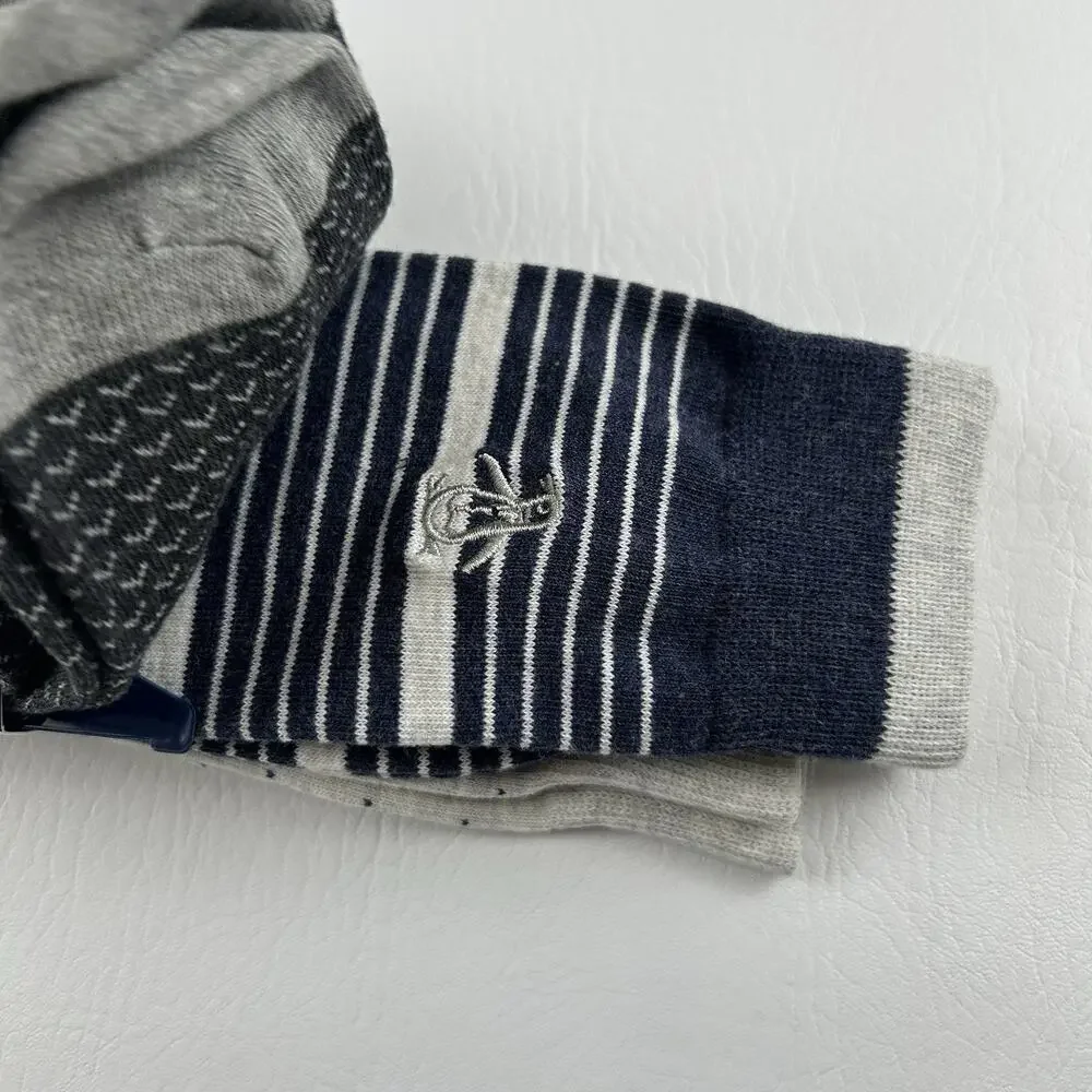 Original Penguin Men’s 3 Pack Crew Dress Socks Gray Blue Striped Size 8-13 NWT